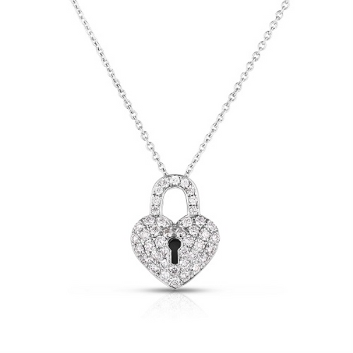 Tiny Treasures Diamond Heart Lock Charm [1DHRT0262]