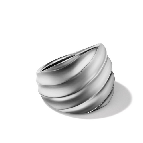 Cable Edge Saddle Ring in Recycled Sterling Silver [2YSRG5576]