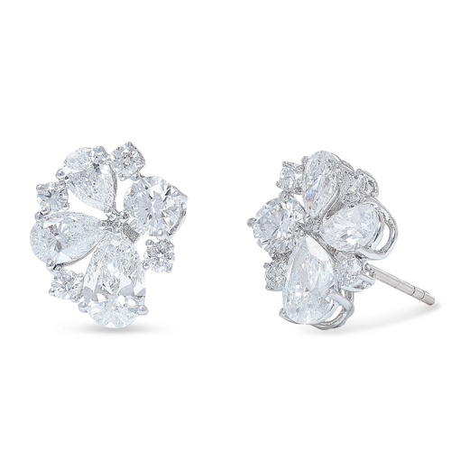 Diamond Cluster Earrings [JESTD0098]