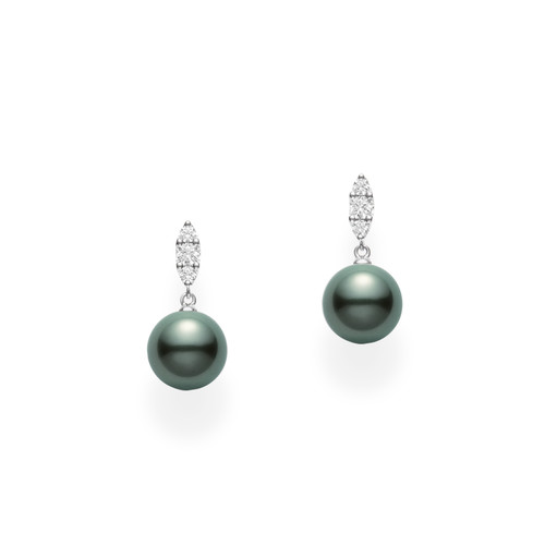 Morning Dew Black South Sea Pearl Earring [JEOTH0233]