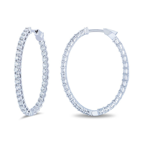 Oval Inside Out Diamond Hoops, 3.36 [1EAHP0430]