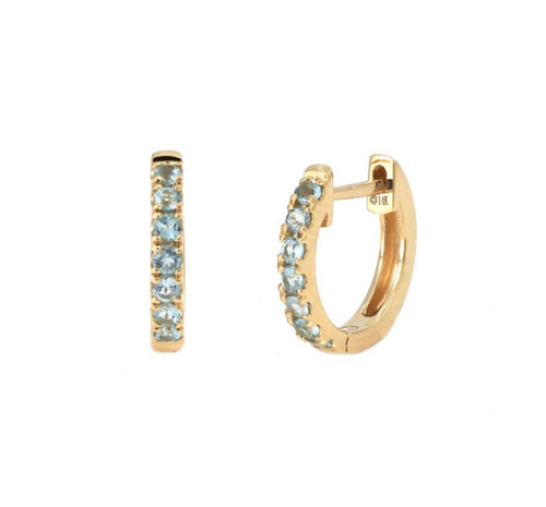 Blue Topaz Hoop Earrings [2EBLT0209]