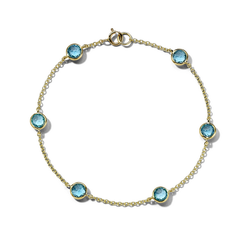 Lollipop Blue Topaz Station Bracelet  [JBOTH0007]