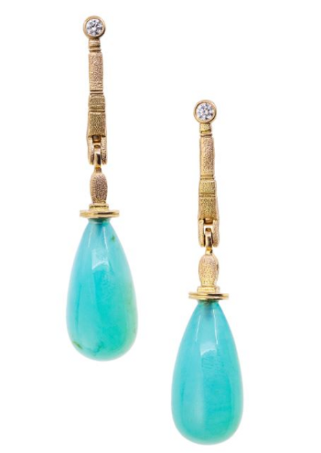 Blue Opal Drop Earrings [JEOTH0260]