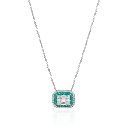 Emerald and Diamond Necklace [JNPEN0030]