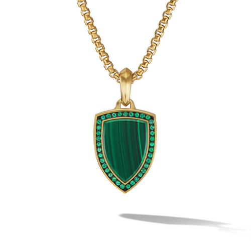 Malachite And Emerald Shield Amulet  [2GMIS0211]