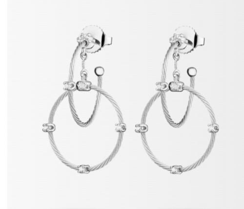 Unity Hoop Earrings with Diamonds [1EAHP0973]