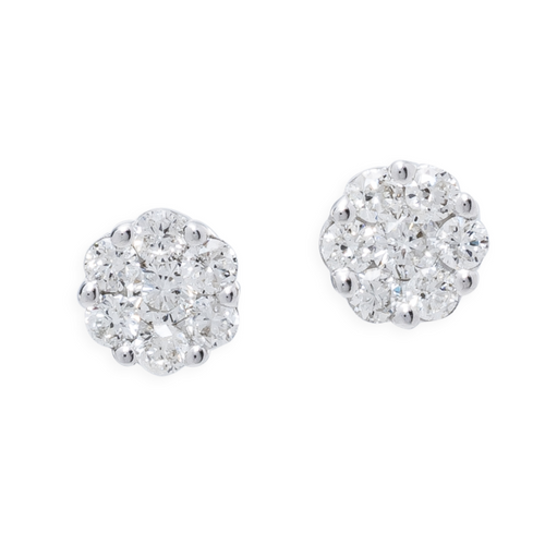 Diamond Cluster Stud Earrings [JESTD0109]