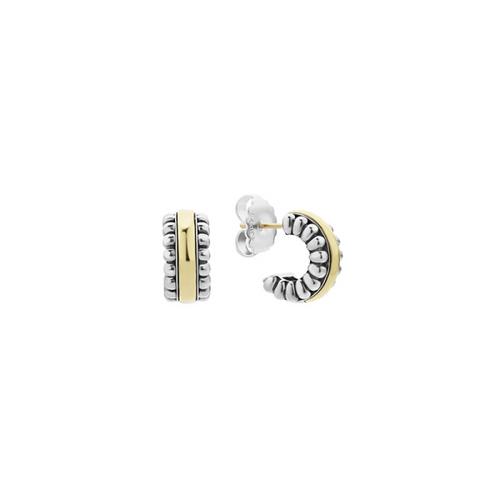 Signature Caviar Small Flute Hoop Earrings [2YSHP0578]