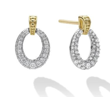 Caviar Lux Oval Drop Diamond Earrings [JEOTH0409]