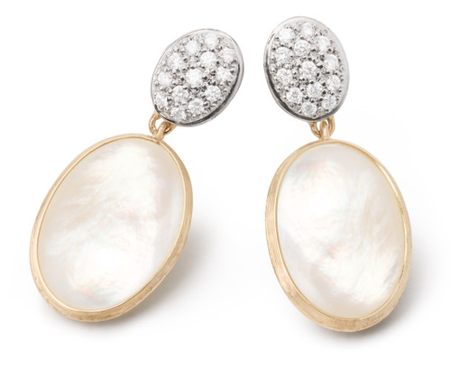 Siviglia Pave Diamond And Mother of Pearl Earrings [JEOTH0418]