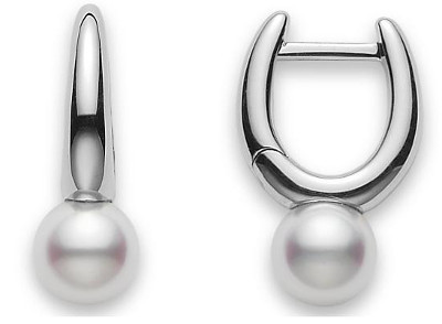Classic Elegance Akoya Pearl Hoop Earrings [2ECPX1382]