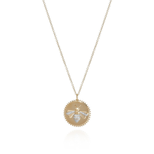 Diamond Bee Pendant Necklace [JNPEN0074]