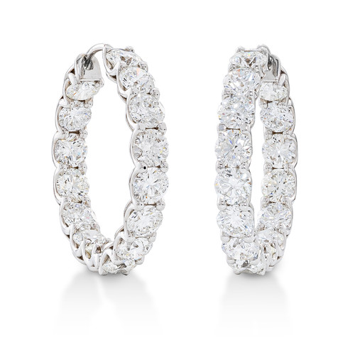 In and Out Diamond Hoop Earrings [1EAHP0905]