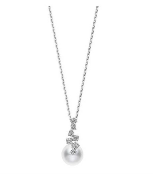 Classic Akoya and Diamond Pendant Necklace [JNPEN0291]