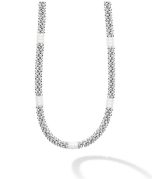 White Caviar Ceramic Station Necklace [JNOTH0115]