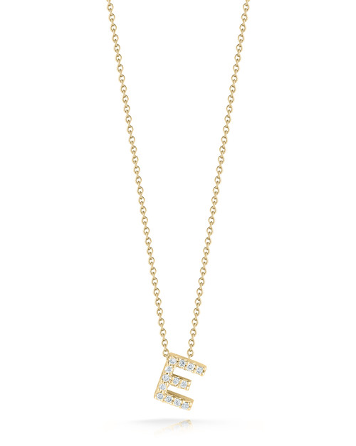 Tiny Treasures Diamond Letter 'E' Necklace [JNPEN0243]