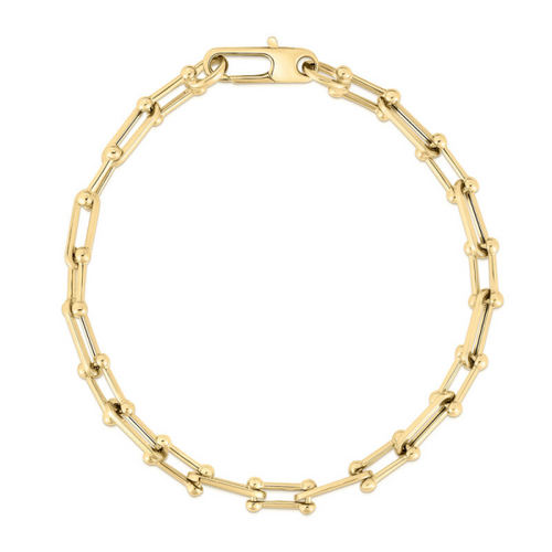 Classic Large Link Bracelet in Yellow Gold