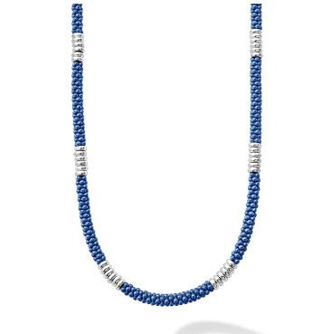 Blue Caviar Ceramic Beaded Necklace [JNOTH0349]