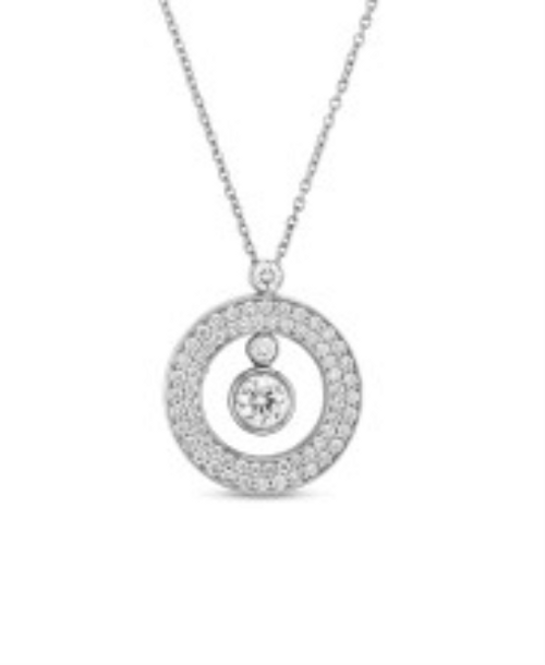 Cento Pave Mini O Diamond Necklace
 [JNPEN0345]