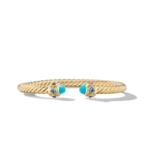 Renaissance Bracelet with Turquoise, Hampton Blue Topaz and Iolite ends [JBBAC0231]