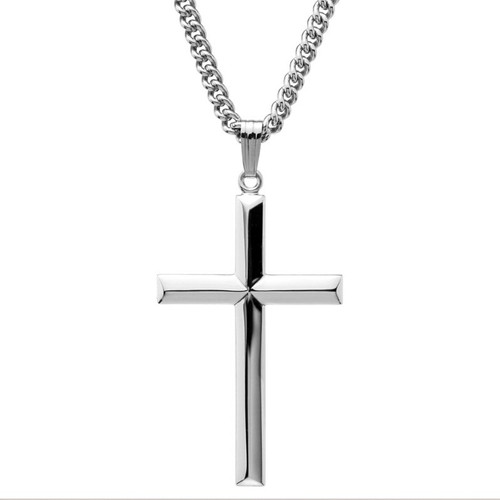 Beveled Cross Necklace [JNPEN0338]