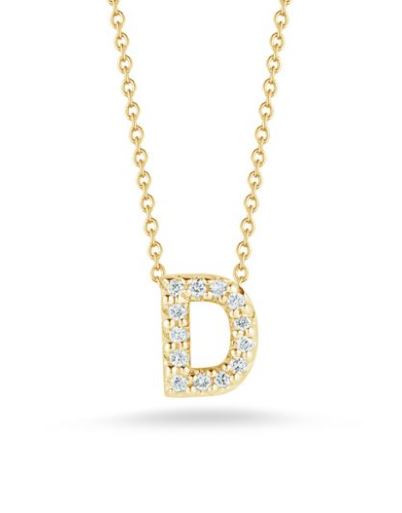Tiny Treasures Diamond Letter 'D' Necklace [JNPEN0407]