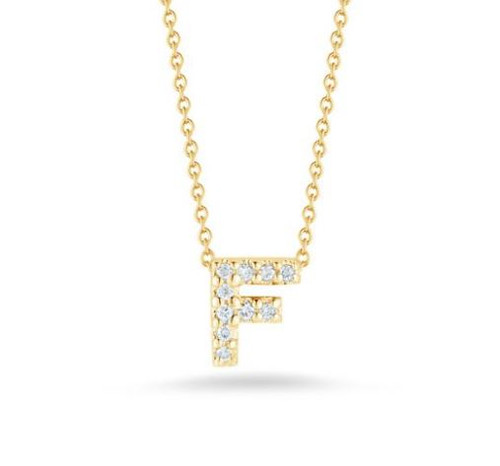 Tiny Treasures Diamond Letter 'F' Necklace [JNPEN0409]