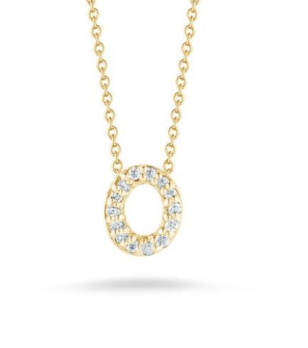 Tiny Treasures Diamond Letter 'O' Necklace [JNPEN0422]