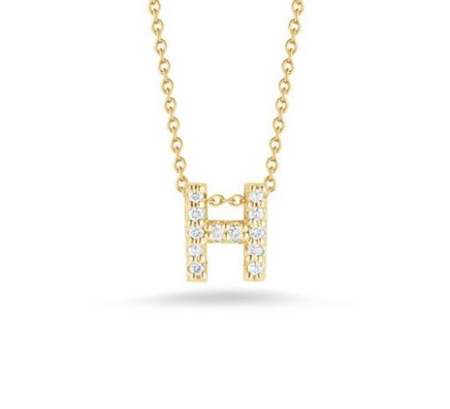 Tiny Treasures Diamond Letter 'H' Necklace [JNPEN0411]