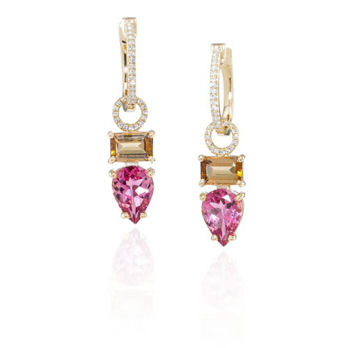 Tourmaline And Diamond Earrings  [JEOTH0576]
