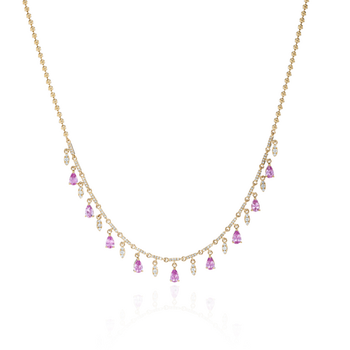 Pink Sapphire And Diamond Necklace [JNOTH0527]