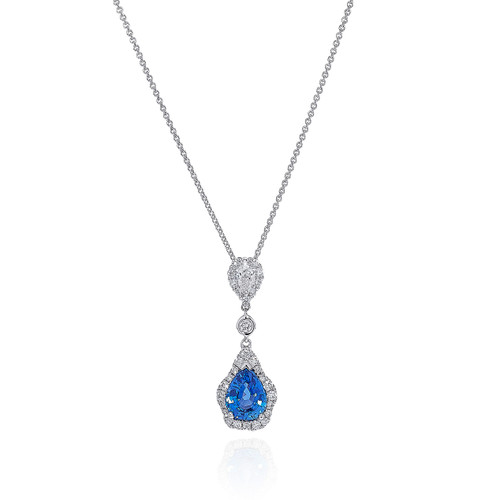 Sapphire And Diamond Pendant Necklace [JNPEN0383]
