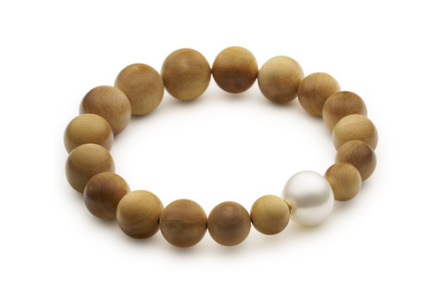 Kimberley Sandalwood and South Sea Pearl Bracelet [JBOTH0679]