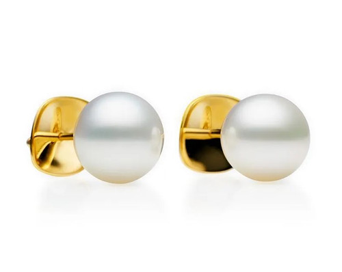 Classic South Sea Round Pearl Stud Earrings, 11mm [JESTD0272]