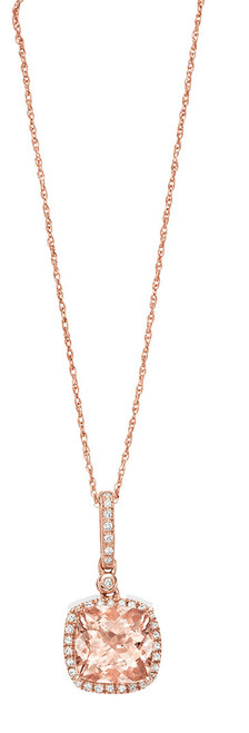 Morganite And Diamond Pendant Necklace [2DGMD0915]