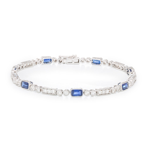 Sapphire and Diamond Line Bracelet [JBOTH0606]
