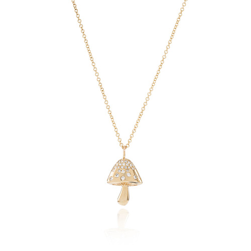 Diamond Mushroom Pendant Necklace [JNPEN0433]