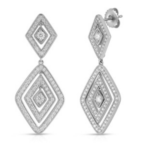 Lozenge Diamante Diamond Earrings [JESTD0340]