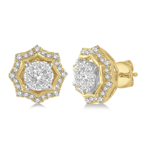 Lovebright Cluster Diamond Stud Earrings [1EADX4875]
