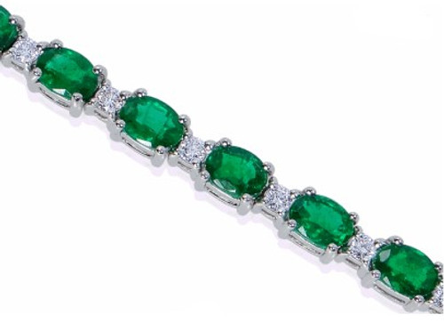 Emerald and Diamond Line Bracelet [JBOTH0656]