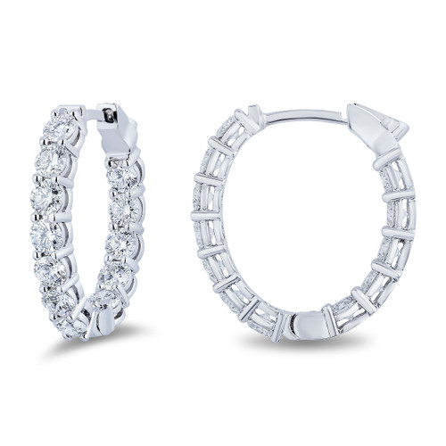 Oval Inside Out Diamond Hoops, 3.60 [1EAHP0345]
