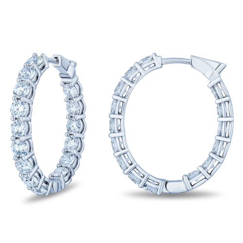 Oval Inside Out Diamond Hoops, 6.15 [1EAHP0743]