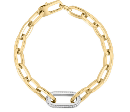 Designer Gold Diamond Paperclip Bracelet [JBOTH0956]