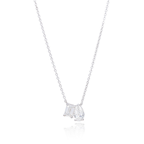 Pear & Emerald Cut Diamond Pendant Necklace [JNPEN0961]
