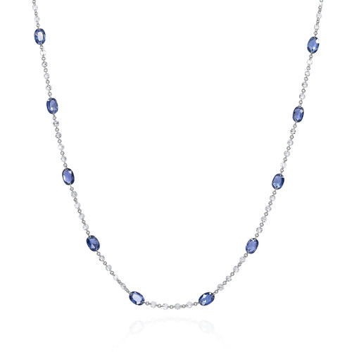 Silk Sapphire & Diamond Necklace [JNOTH0897]