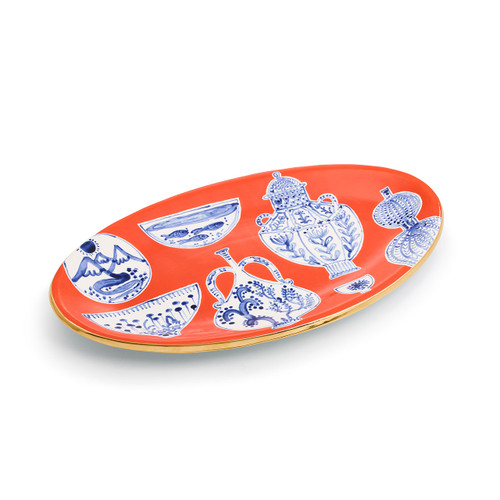 Freer House Oval Platter in Light Red [GGSRV0119]