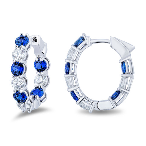 Sapphire & Diamond Hoop Earrings [1ESDX0861]