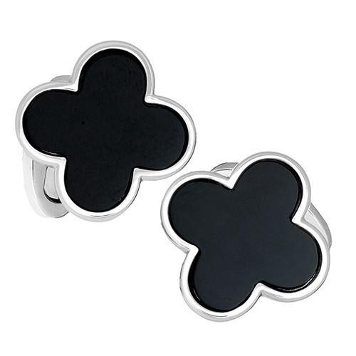 Clover Black Onyx Cufflinks [2YGCL0299]