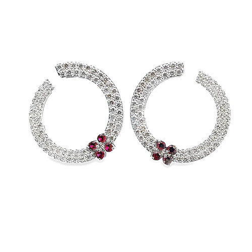 Love in Verona Ruby and Diamond Earrings
 [JEHOP0411]